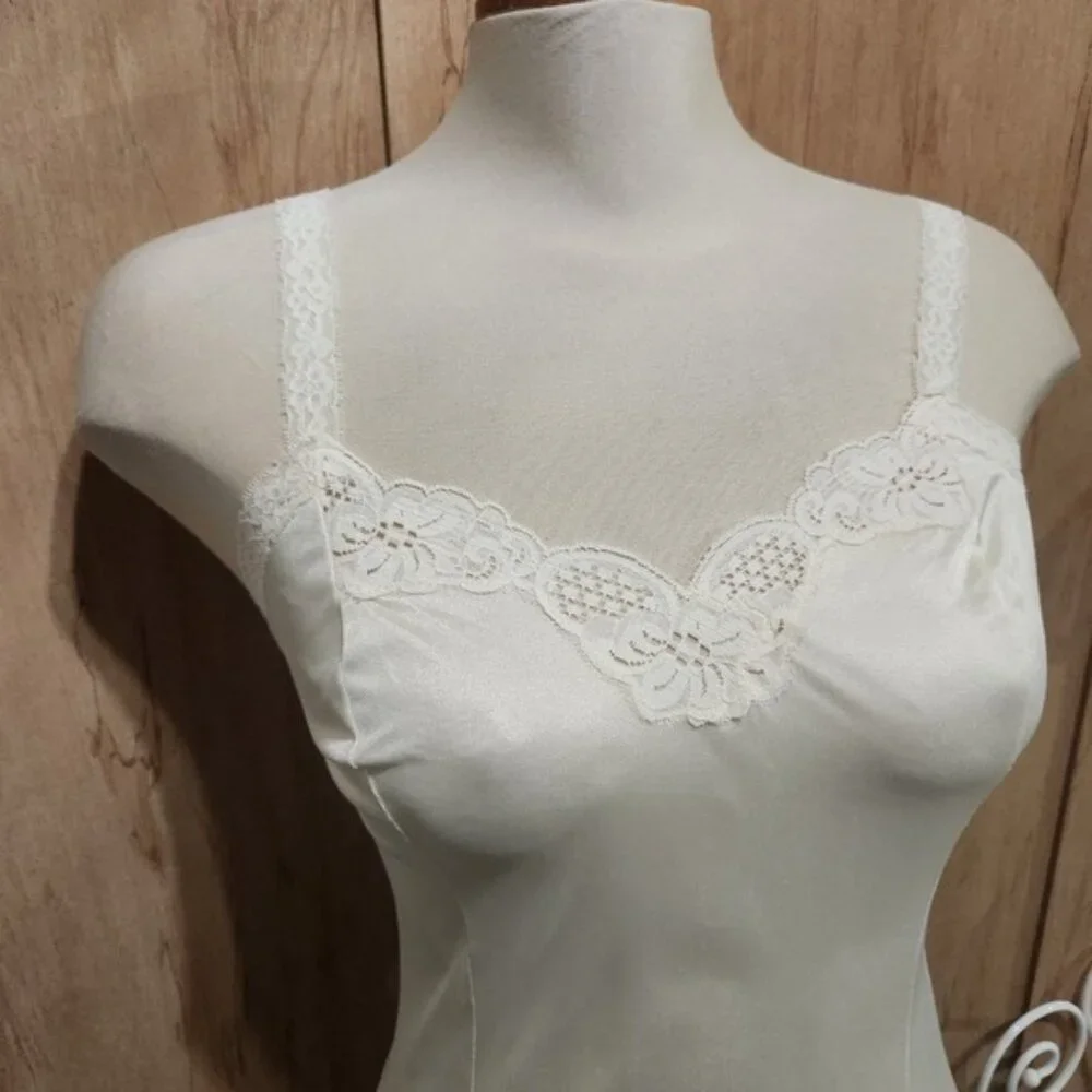 French Maid Vintage Ivory Lace Trim Camisole‎ Top Lingerie romantic whimsifairy